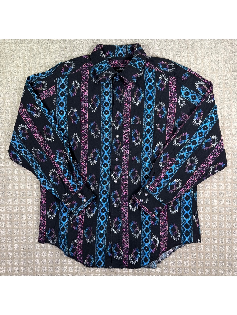 Hand Made Western Pearl Snap shirt 2XL